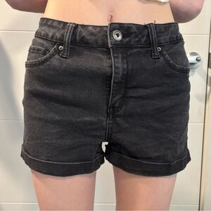 Wax Jean Black High-Waisted Jean Shorts